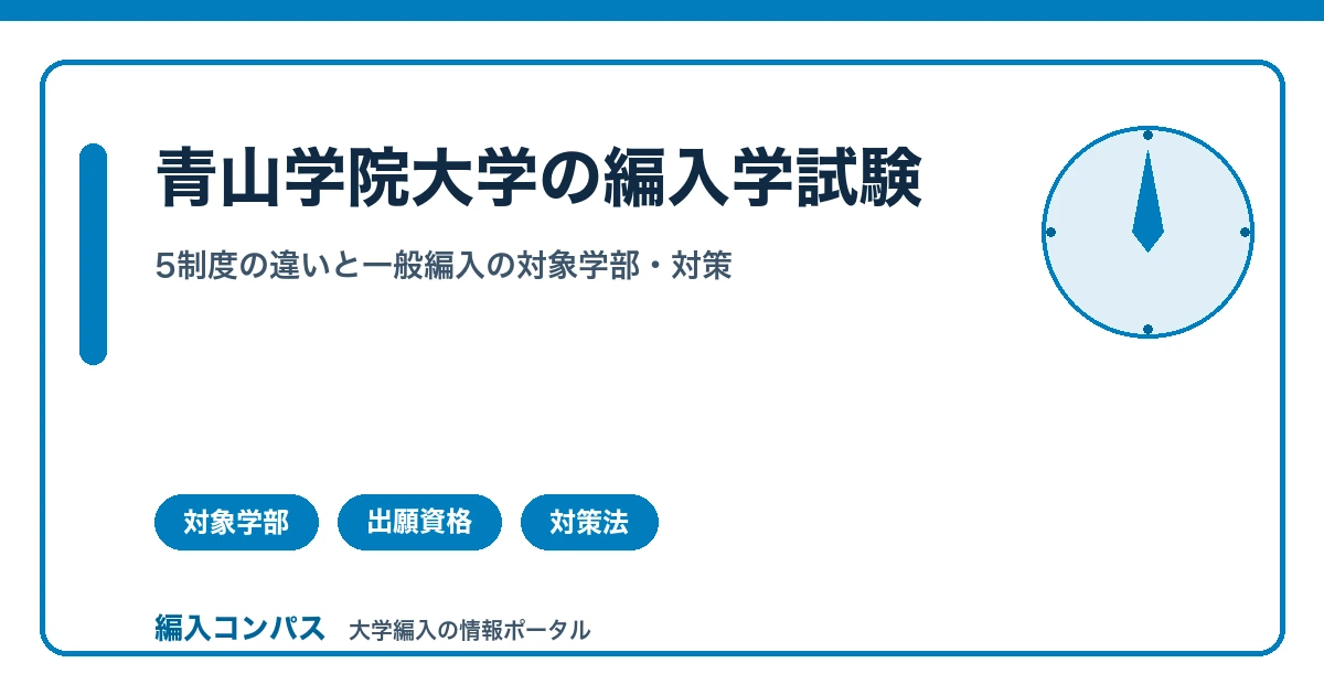 青山学院大学の編入学試験｜対象学部と出願資格・日程まとめ