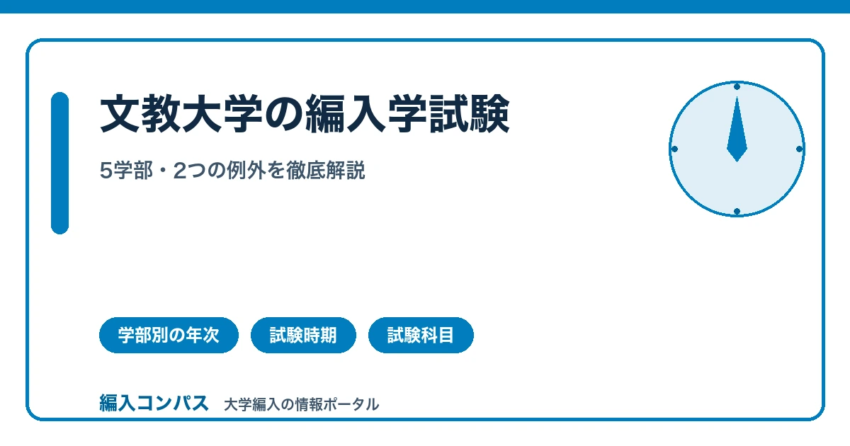 文教大学編入は5学部｜人間科学部だけ試験時期が違う理由