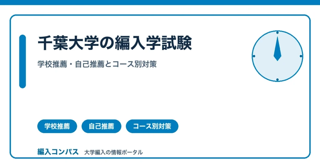 千葉大学編入学試験｜学校推薦・自己推薦の2枠とコース別対策