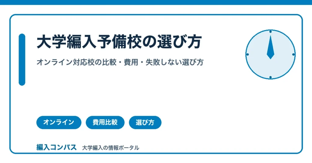 大学編入予備校のオンライン比較｜おすすめと失敗しない選び方【2026年】