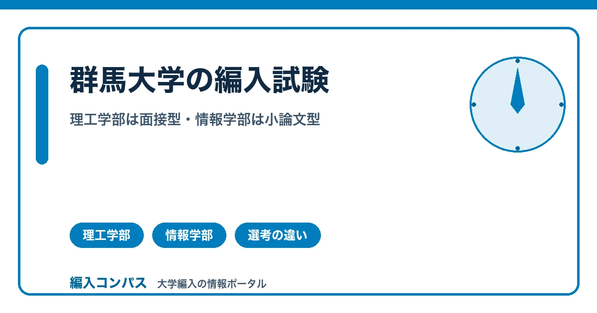群馬大学編入｜理工学部は面接型・情報学部は小論文型という違いを解説
