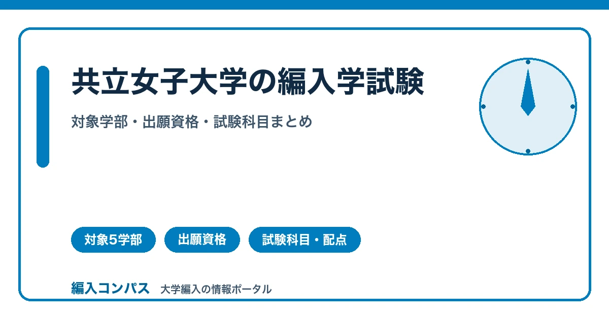 共立女子大学の編入学試験｜対象学部・出願資格・試験科目まとめ