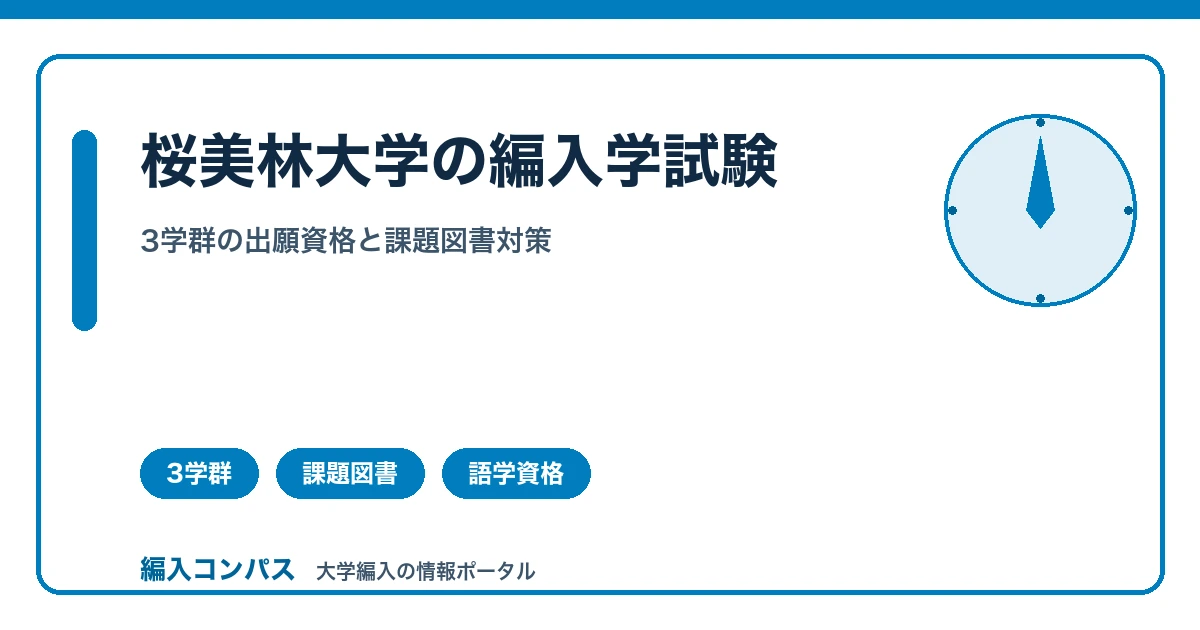 桜美林大学の編入学試験|3学群の出願資格と課題図書対策
