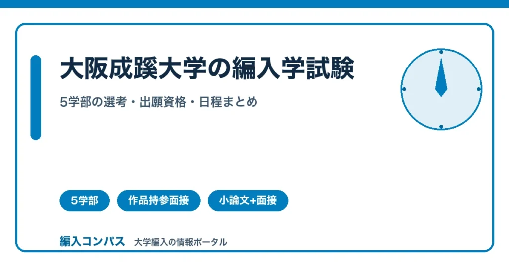 大阪成蹊大学編入は5学部で実施｜芸術学部は作品持参面接
