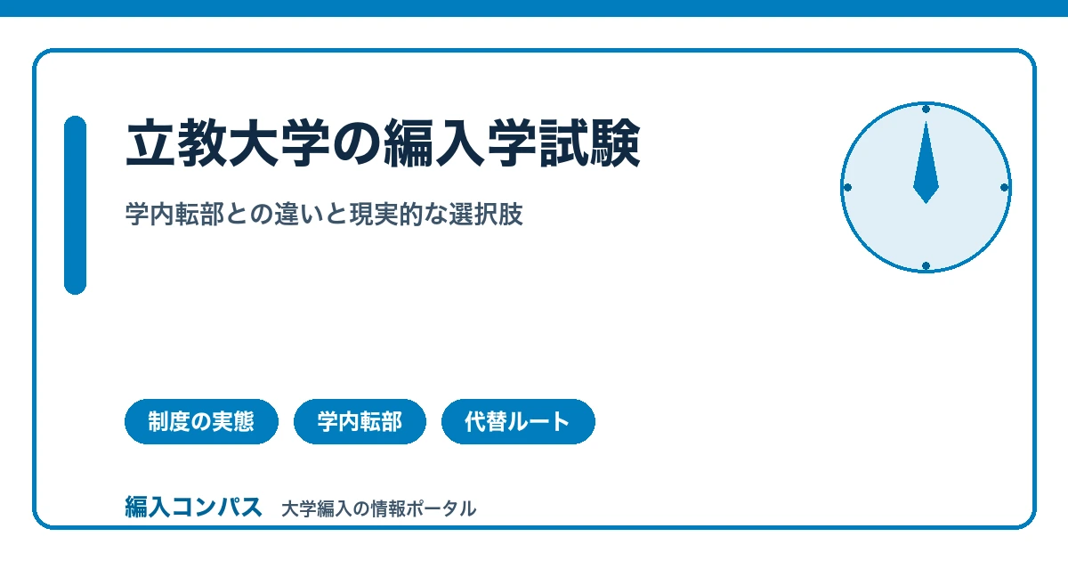 立教大学の編入学試験｜学内転部との違いと現実的な選択肢