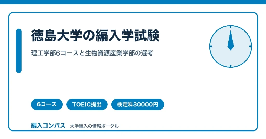 徳島大学編入｜理工学部6コースと生物資源産業学部の選考を徹底解説